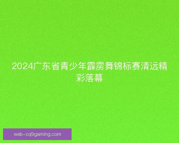 2024广东省青少年霹雳舞锦标赛清远精彩落幕