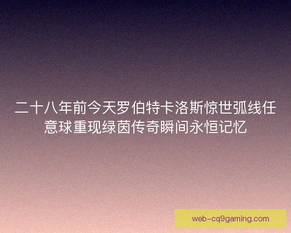 二十八年前今天罗伯特卡洛斯惊世弧线任意球重现绿茵传奇瞬间永恒记忆