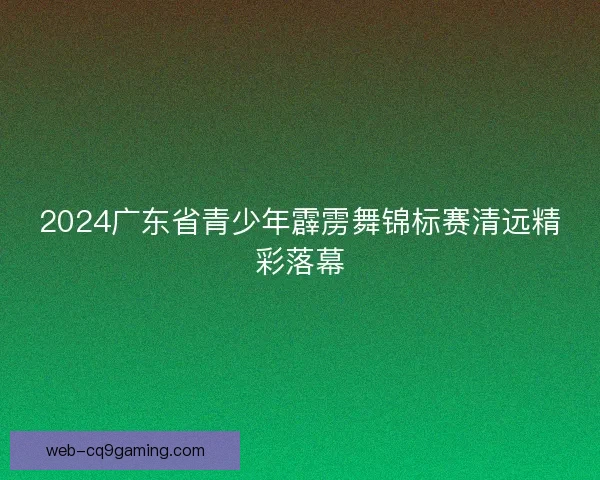 2024广东省青少年霹雳舞锦标赛清远精彩落幕
