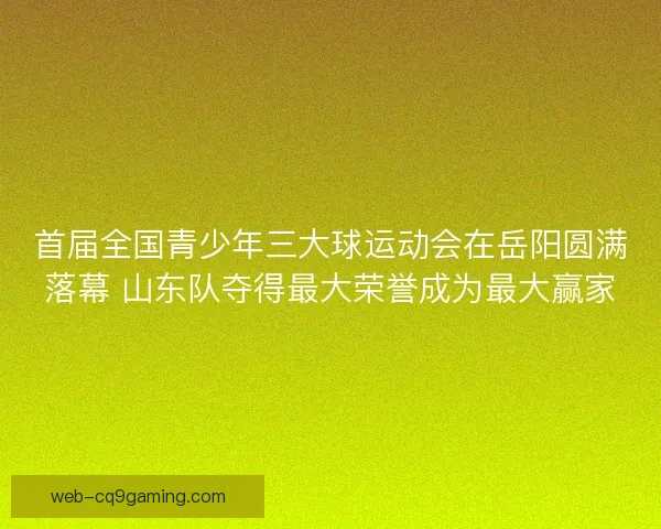 首届全国青少年三大球运动会在岳阳圆满落幕 山东队夺得最大荣誉成为最大赢家