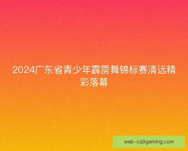2024广东省青少年霹雳舞锦标赛清远精彩落幕