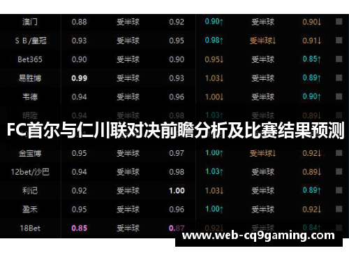 FC首尔与仁川联对决前瞻分析及比赛结果预测